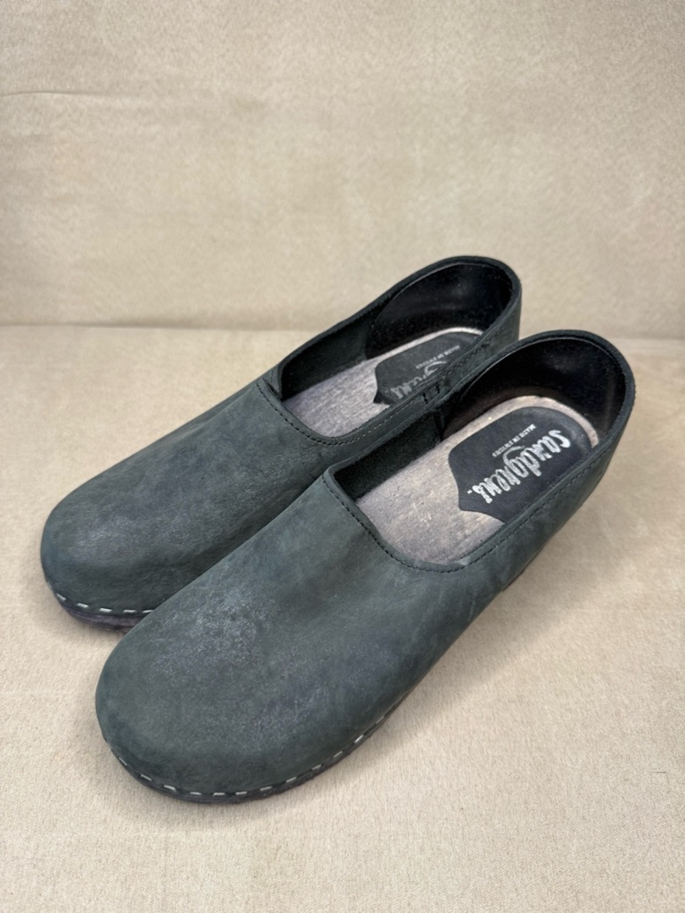 Sandgrens Handmade Swedish Wood Heel Closed-Back Bridget Clogs for Women Size 39 - Picture 4 of 14